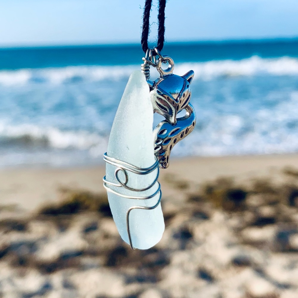 Ocean Fox Seaglass Necklace - Picture 6 of 8